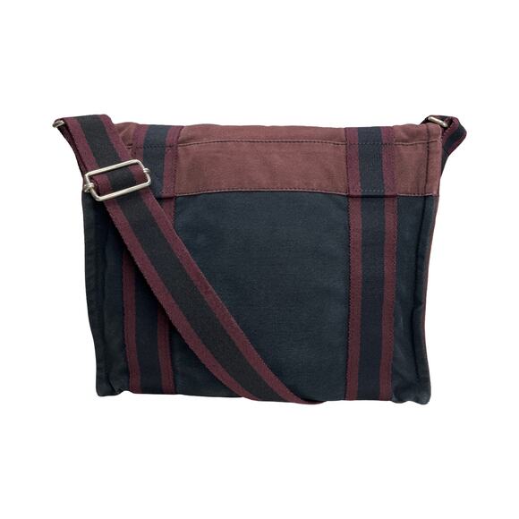 Hermès Fourre Tout Messenger Bag Burgundy and Black Canvas Crossbody - Picture 5 of 16